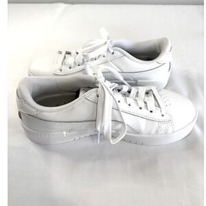 PUMA White Platform Sneakers Womens 6 / Youth 4.5 Clean Girl Minimalist Shoes